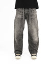 Jeans Streetwear Neri™ | Strass Brillanti e Orlo Sfrangiato
