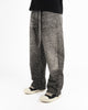 <tc>Black Denim Streetwear™ | Shiny Rhinestones and Raw Hem Finish</tc>