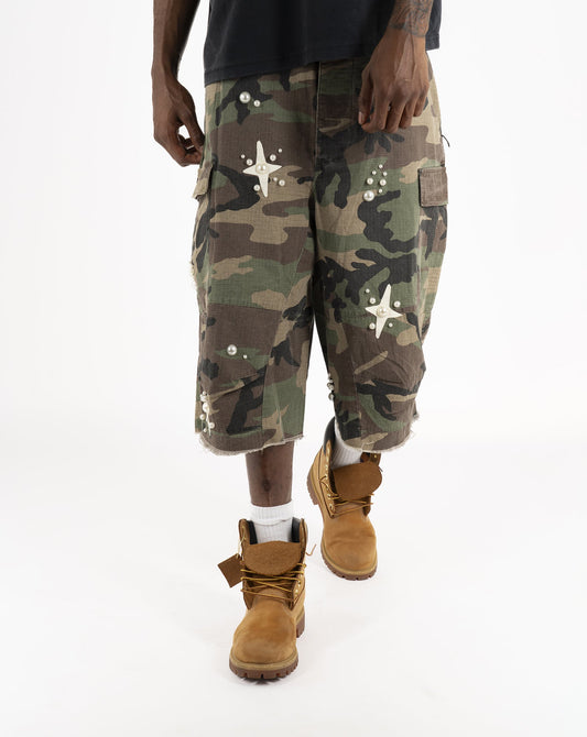 Bermuda Cargo Camo™ | Con Applicazioni di Perle e Stelle