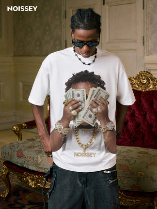 BOUNCE BACK™ | Maglia Oversize con Stampa Vintage Wealthy Baby