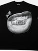 BOUNCE BACK| T-Shirt Streetwear con Dettagli Ricamati Labbra e Denti