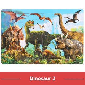 Puzzle in Legno 3D Animali e Traffico  30 Pezzi Educativi