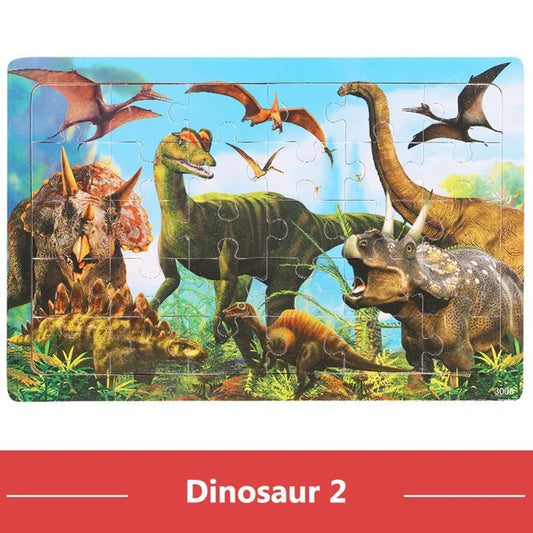 Puzzle in Legno 3D Animali e Traffico  30 Pezzi Educativi