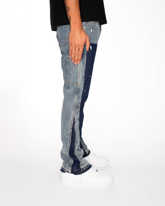 Flared Denim™ | Jeans Flare Patchwork Bicolore