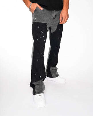 Flared Denim™ | Jeans Flare Nero-Grigio