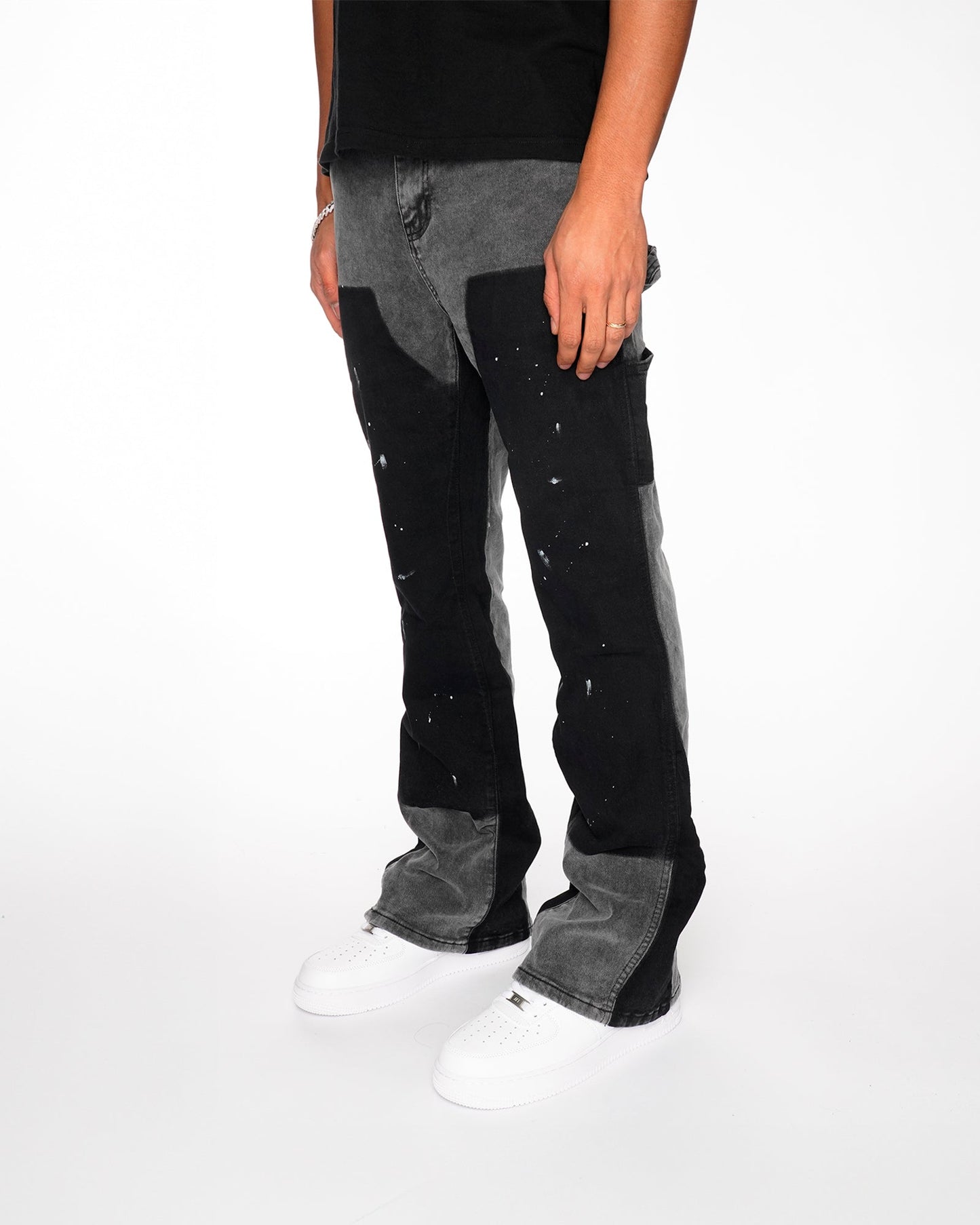 Flared Denim™ | Jeans Flare Nero-Grigio