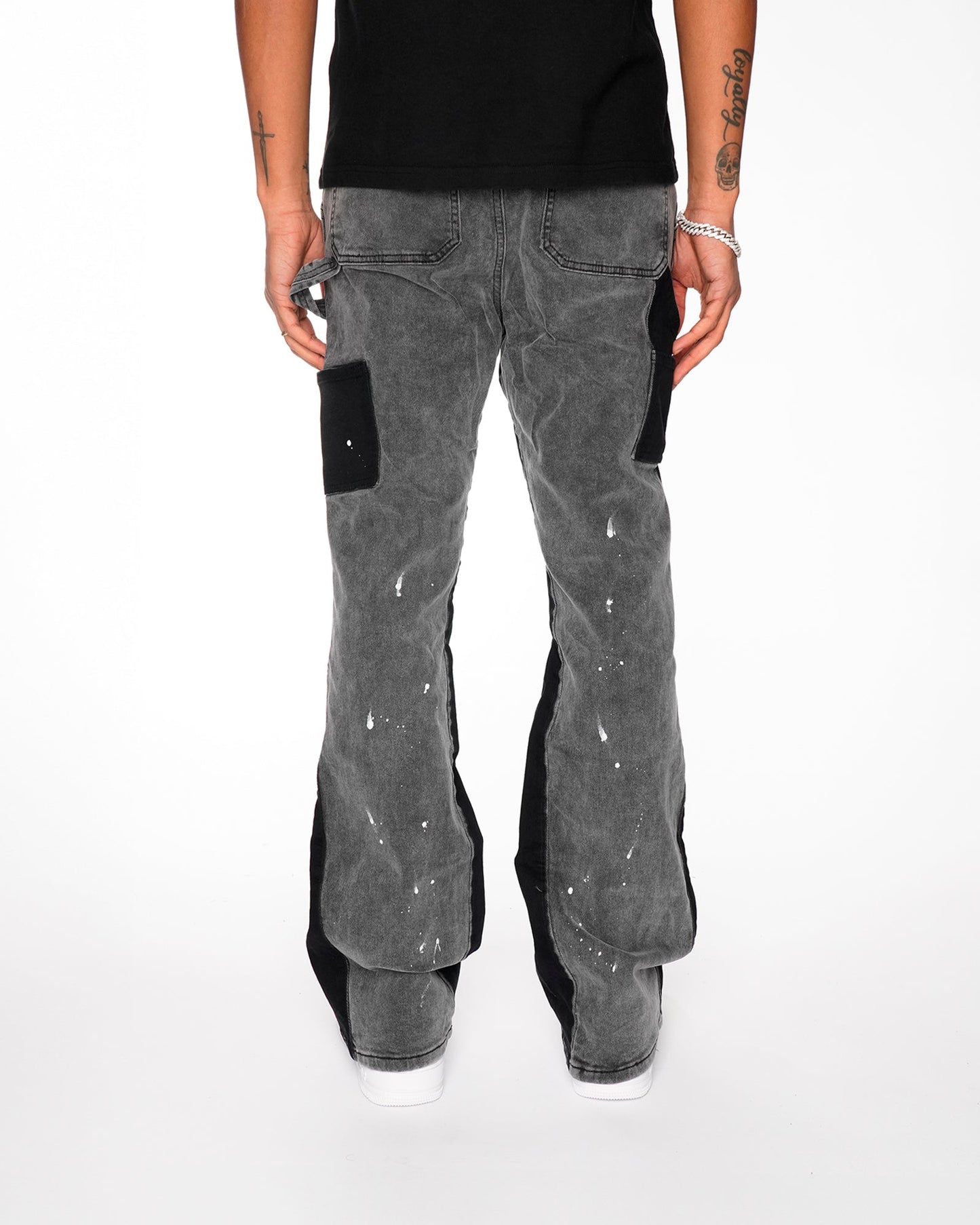 Flared Denim™ | Jeans Flare Nero-Grigio