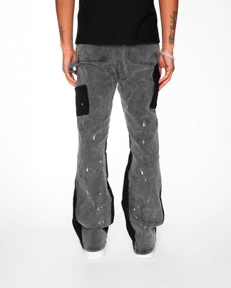 Flared Denim™ | Jeans Flare Nero-Grigio