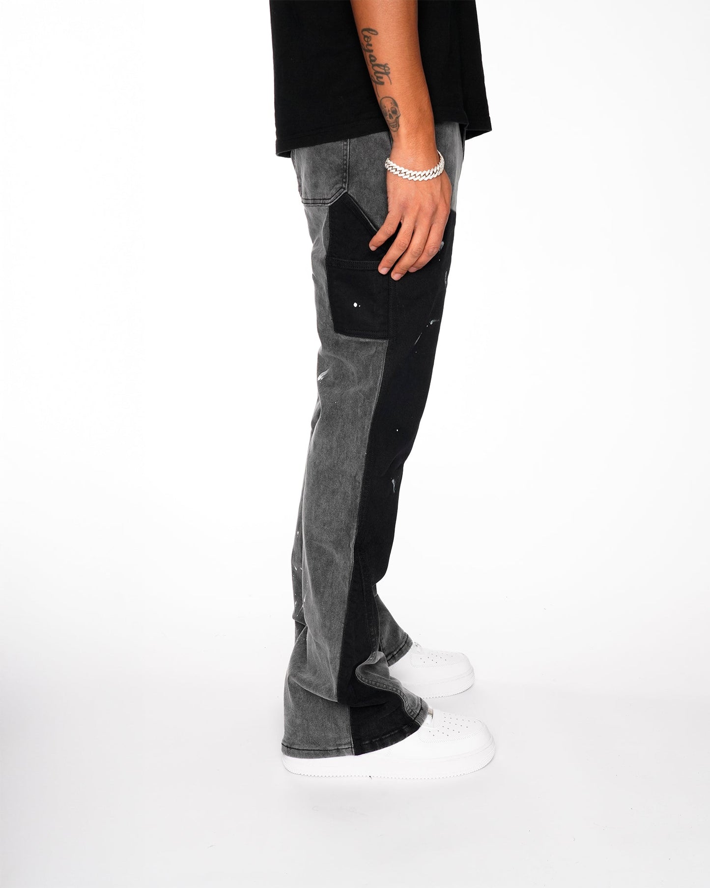 Flared Denim™ | Jeans Flare Nero-Grigio