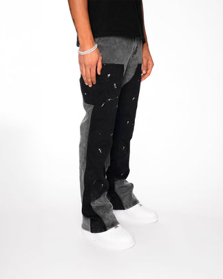 Flared Denim™ | Jeans Flare Nero-Grigio
