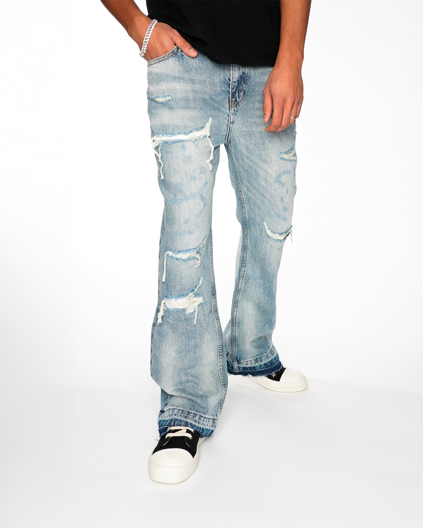 Jeans Strappati™ | Stile Streetwear in Denim Chiaro