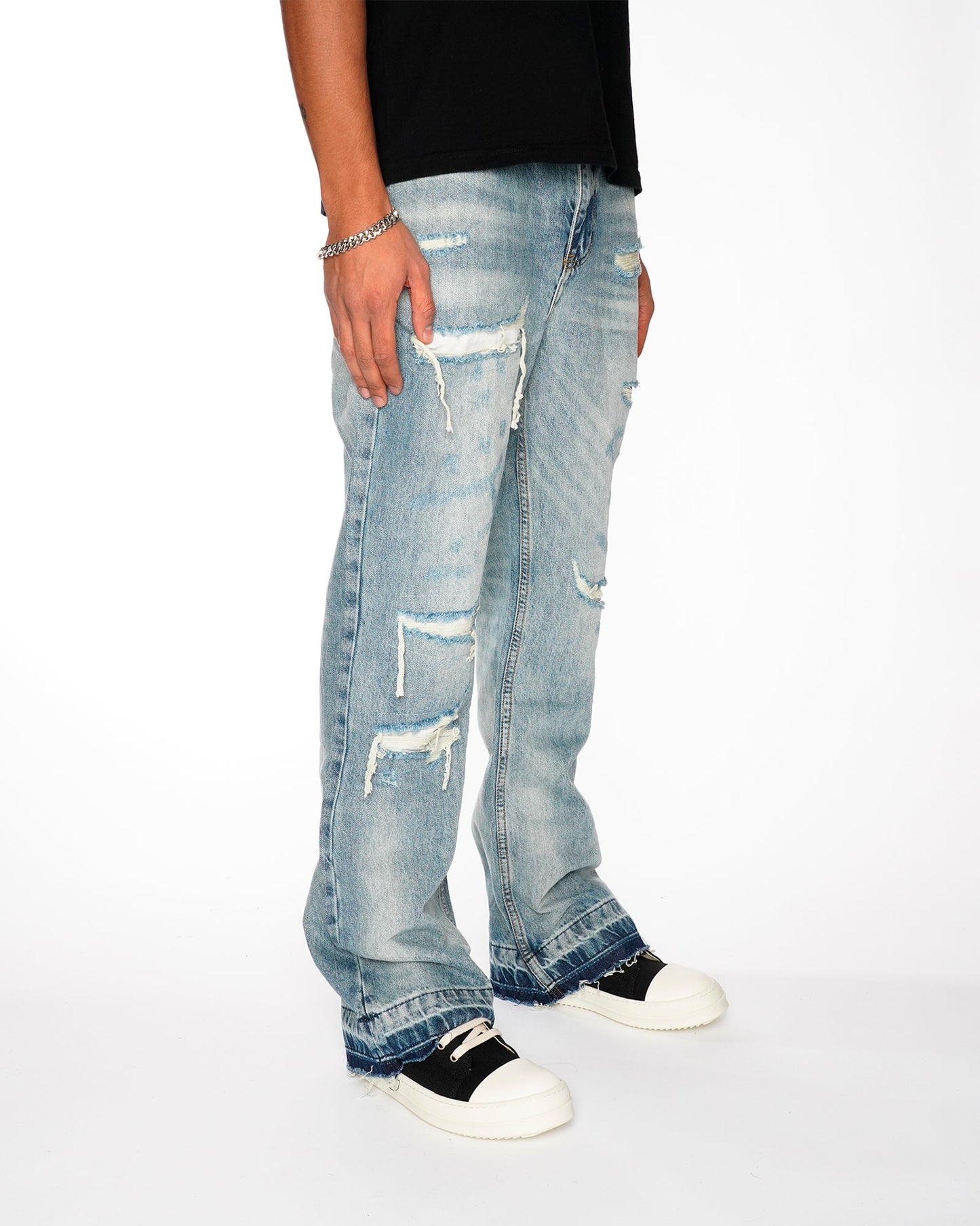 Jeans Strappati™ | Stile Streetwear in Denim Chiaro
