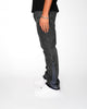 Flared Denim | Jeans Flare Nero con Inserti Blu