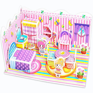 Puzzle 3D Cartoon Casa e Castello  Giocattoli Educativi Fai da Te