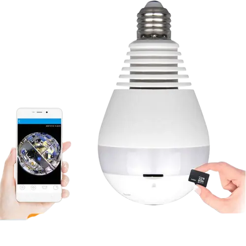 Lampadina con Telecamera 360° WiFi – IP Camera Panoramica con Visione Notturna MigliorPrezzi.com