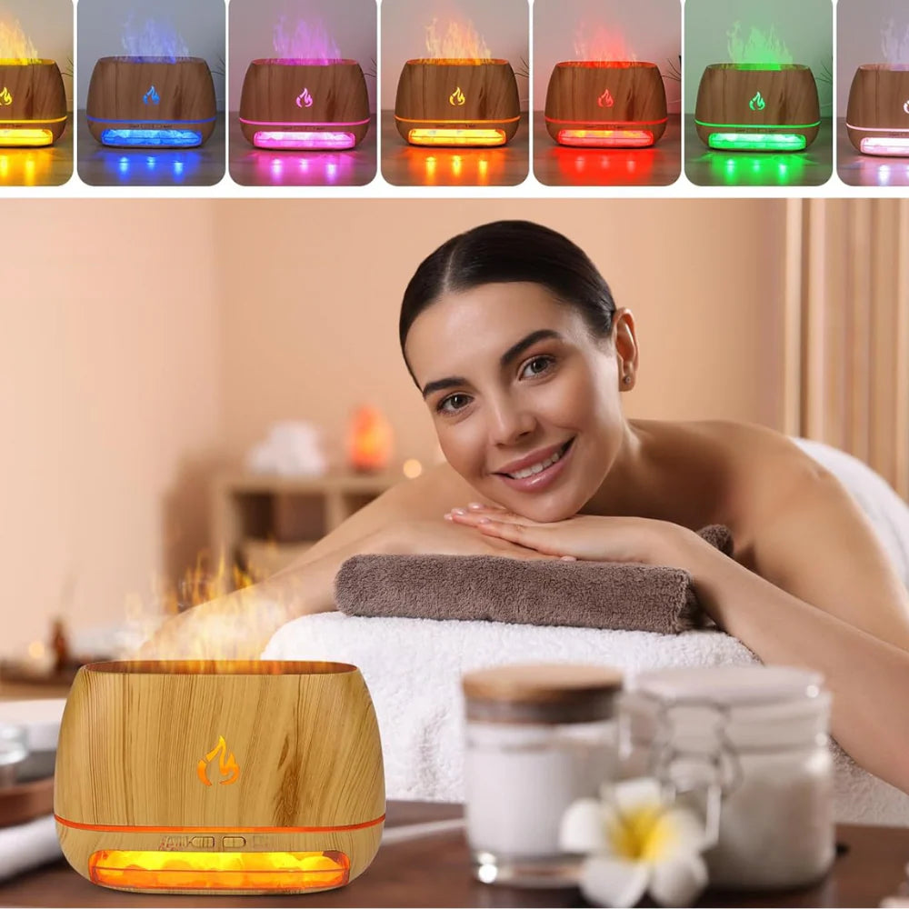 <tc>Flame Effect Aroma Diffuser with Relaxing LED Lights</tc>