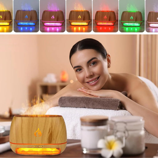 Diffusore di Aromi con Effetto Fuoco e Luci Relax
