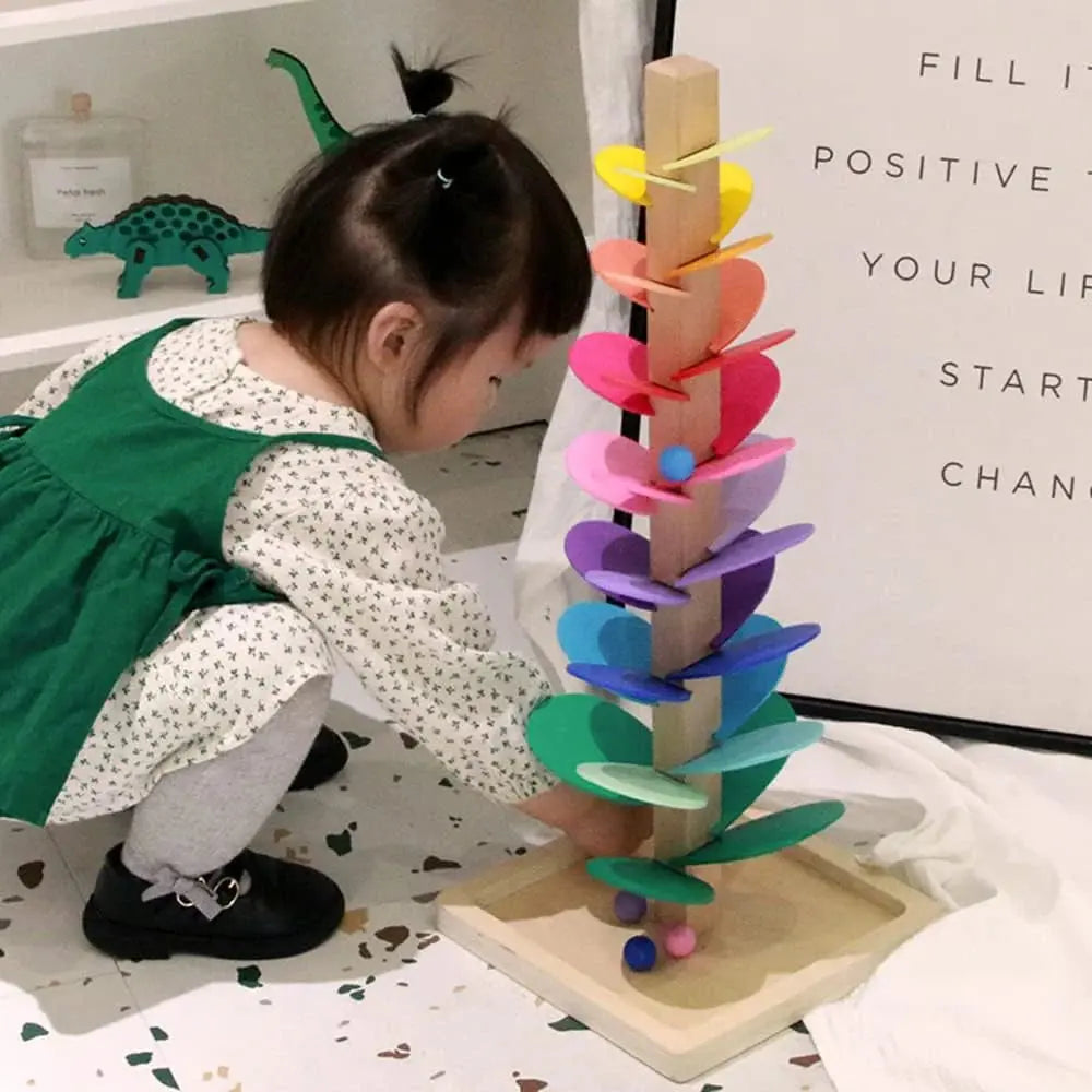 <tc>Montessori Sensory Toy for Kids™ | Rainbow Tree with Wooden Balls</tc>