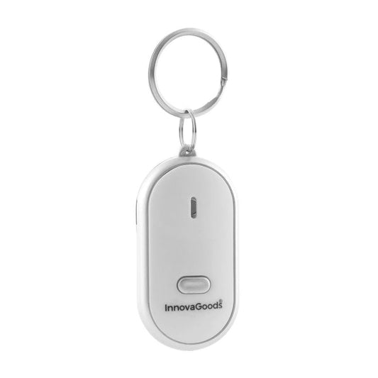 Keychain keys locator with sound and LED light that can be activated with a whistle