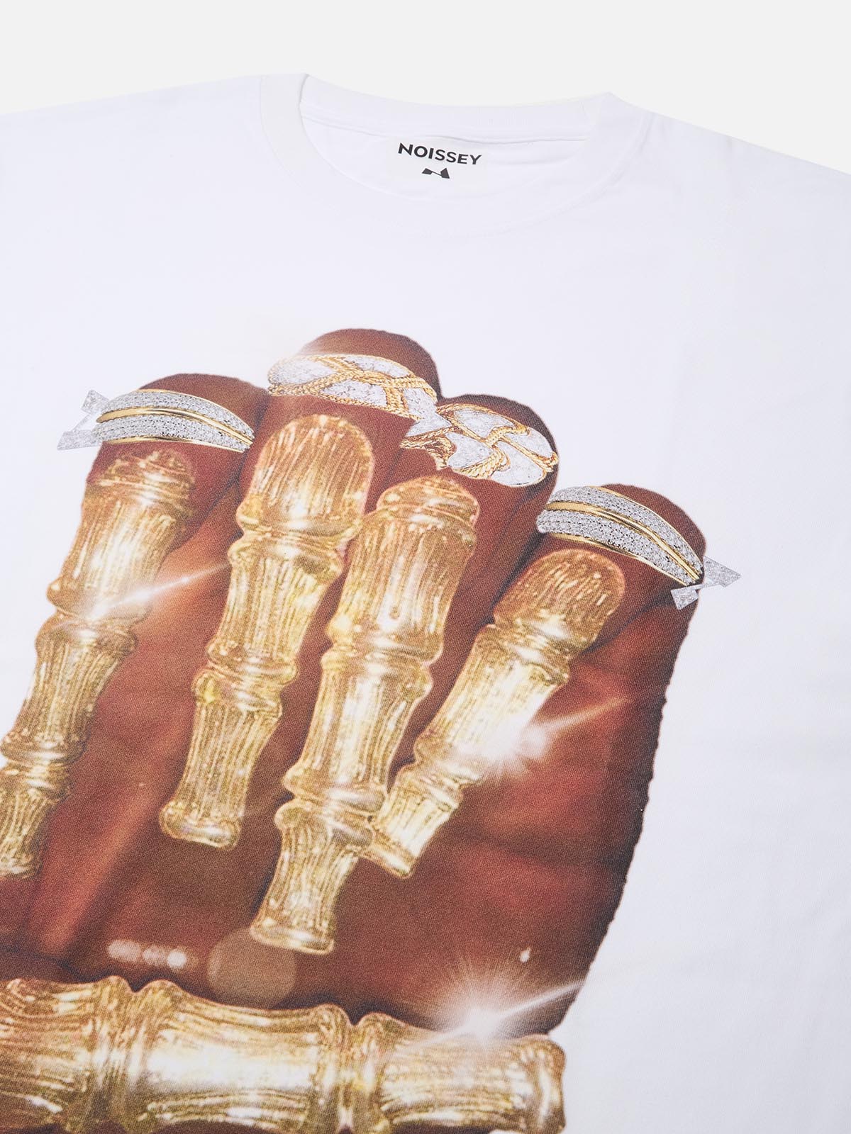 BOUNCE BACK™ | Maglia Crop Streetwear con Grafica Mano e Unghie Dorate