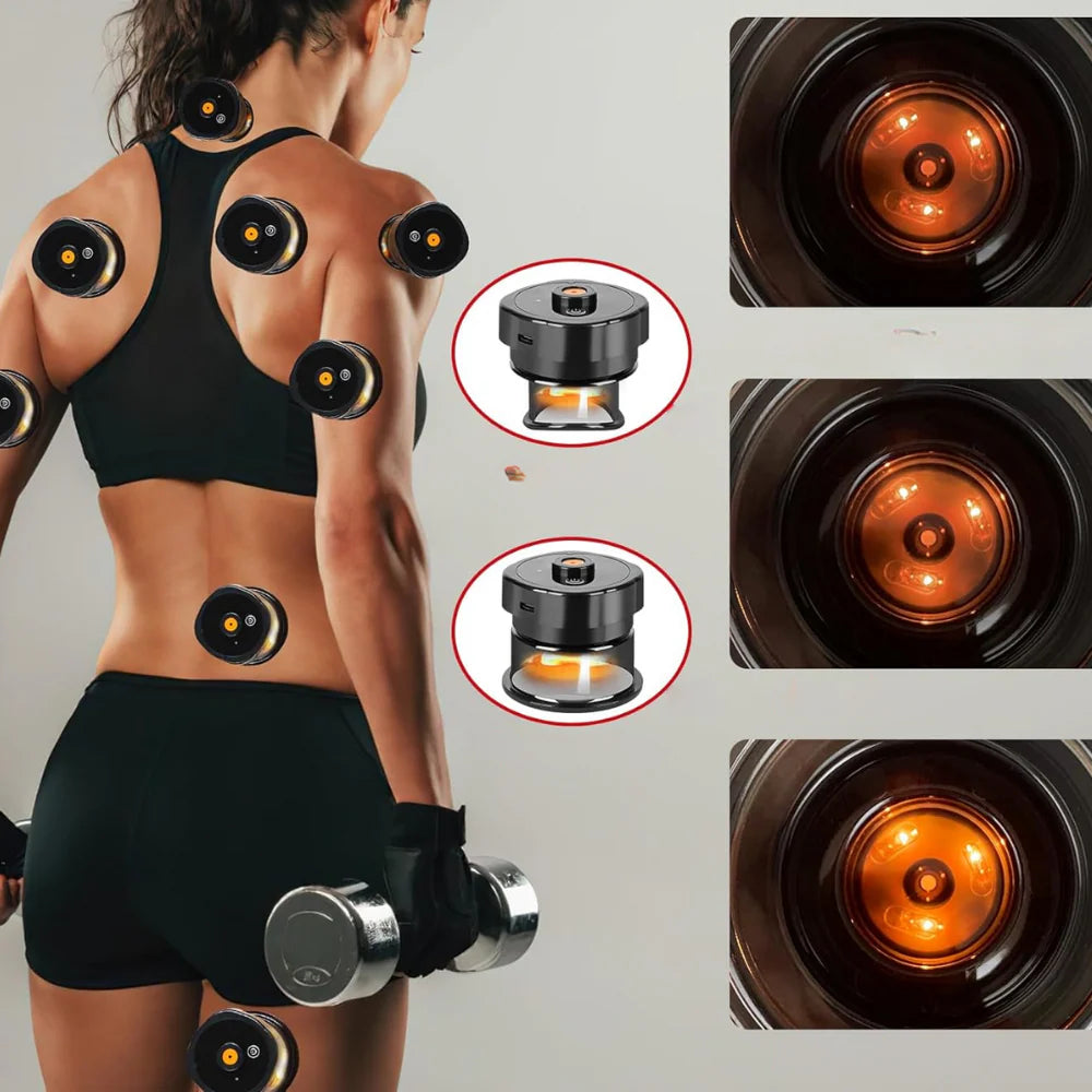 Set di Coppette Elettriche Massaggianti 8 Pezzi con Calore e Aspirazione