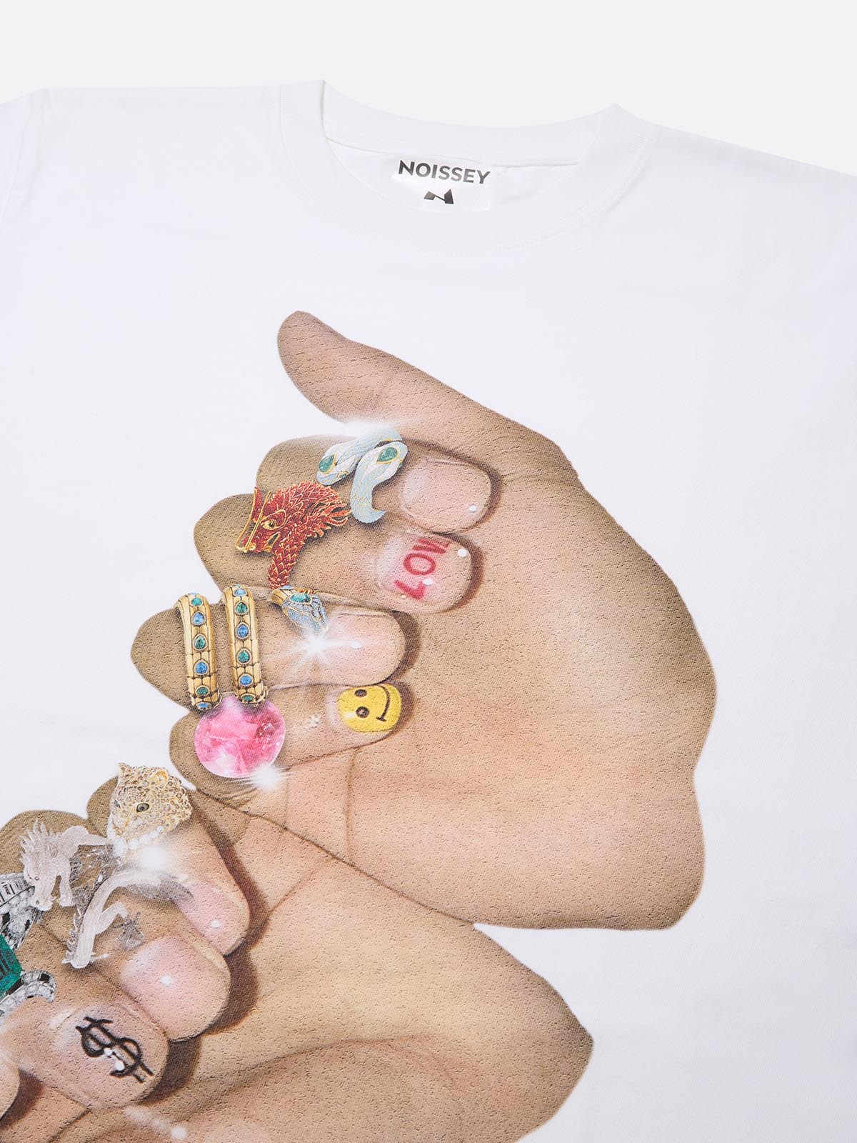 BOUNCE BACK™ | Maglia Crop Streetwear con Finger Graffiti e Anello Diamante Stampato