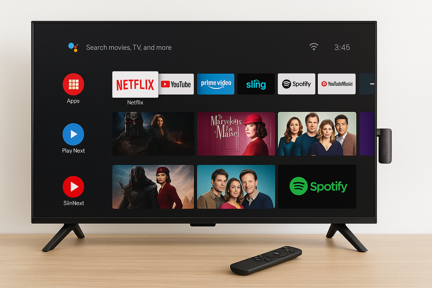 Smart TV Android 4K-8GB RAM, 128GB, Fast Wi-Fi and mouse remote control