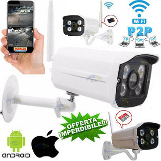 Telecamera IP WiFi da Esterno – P2P, IR, Slot SD, Wireless
