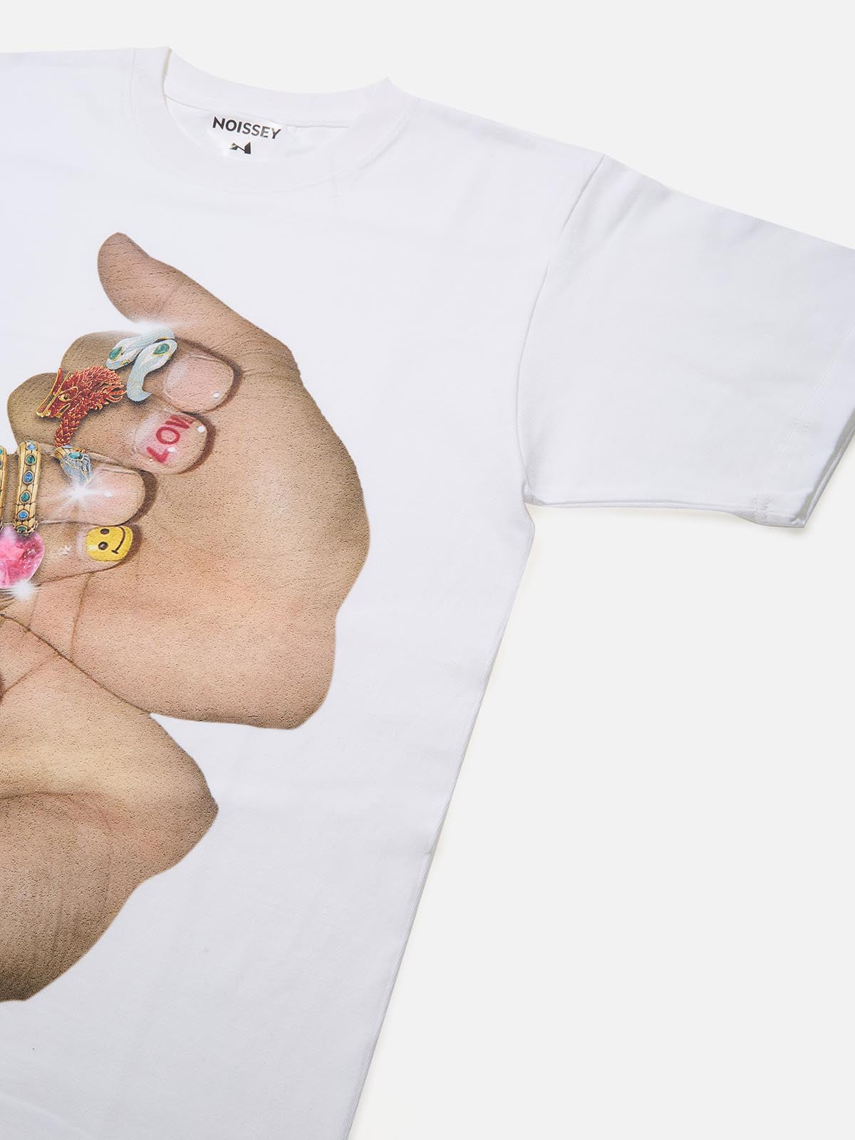 BOUNCE BACK™ | Maglia Crop Streetwear con Finger Graffiti e Anello Diamante Stampato