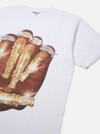 BOUNCE BACK™ | Maglia Crop Streetwear con Grafica Mano e Unghie Dorate