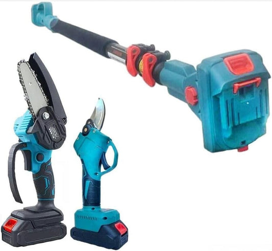 Kit Potatura 3 in 1™ | Mini Motosega + Forbice a Batteria con Asta Telescopica