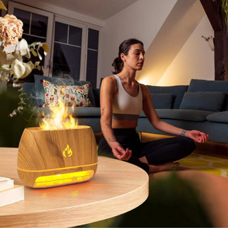 <tc>Flame Effect Aroma Diffuser with Relaxing LED Lights</tc>