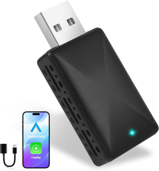 2 in 1 wireless adapter for Android Auto and Apple Carplay - Universal compatibility, stable connection, compact design