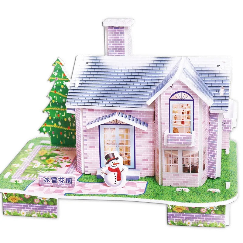 Puzzle 3D Cartoon Casa e Castello  Giocattoli Educativi Fai da Te