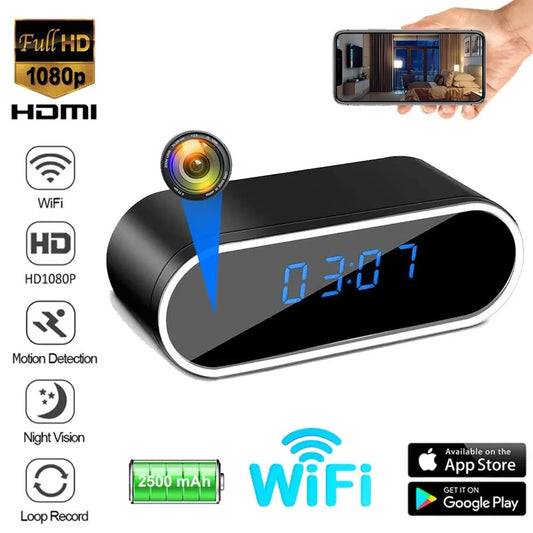 Sveglia con Telecamera Invisibile per Visione Notturna 1080P Sicurezza Domestica WiFi