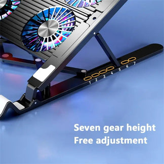 Folding support for laptop with silent fan