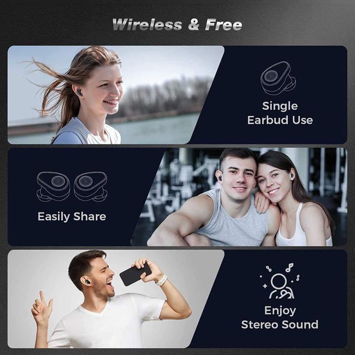 Bluetooth 5.0 wireless headphones in Auricular Waterproof Ear with LED display
