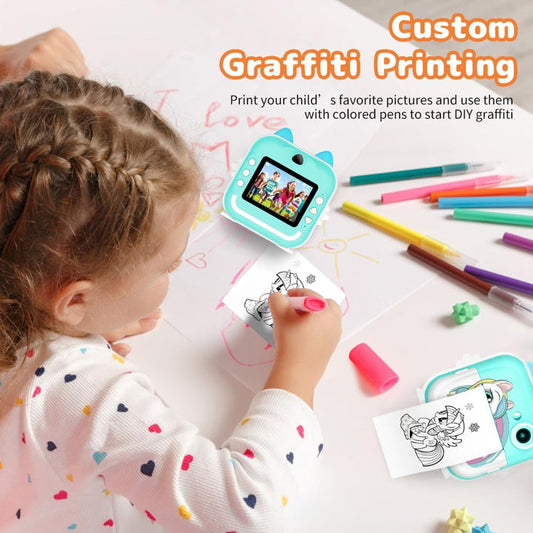 Children's camera with instant print print