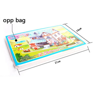 Puzzle 3D Cartoon Casa e Castello  Giocattoli Educativi Fai da Te