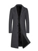 Cappotto lungo da uomo – Vestibilità sartoriale – Effetto lana – Revers a lancia – Chiusura a tre bottoni