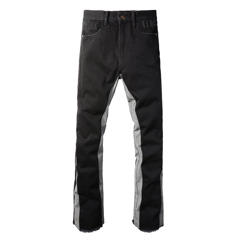 Jeans Neri Flare™ | Stile Streetwear con Dettagli a Contrasto