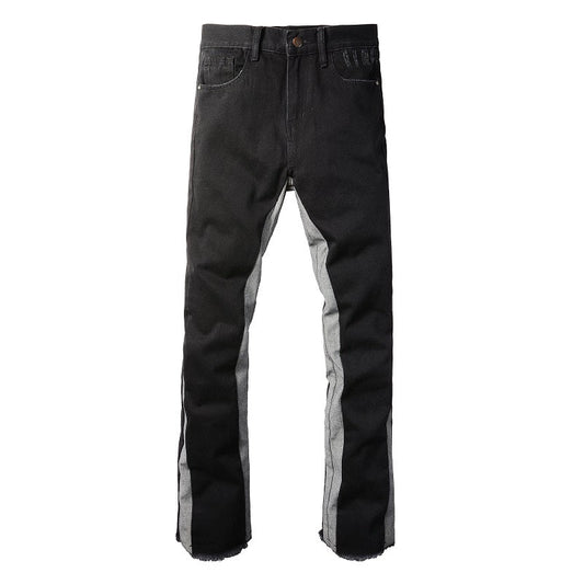 Jeans Neri Flare™ | Stile Streetwear con Dettagli a Contrasto