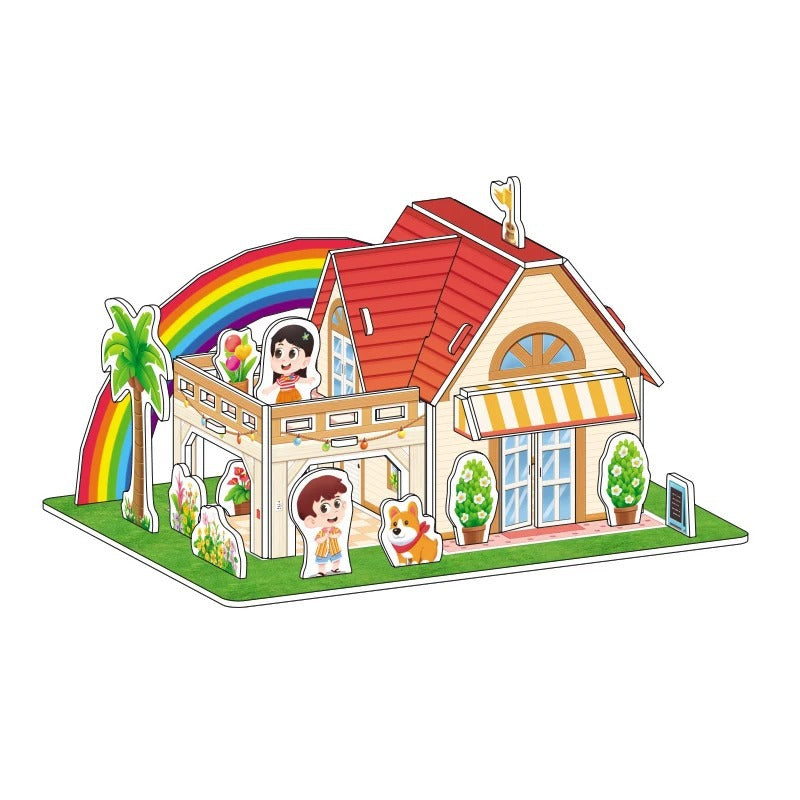 Puzzle 3D Cartoon Casa e Castello  Giocattoli Educativi Fai da Te