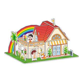 Puzzle 3D Cartoon Casa e Castello  Giocattoli Educativi Fai da Te
