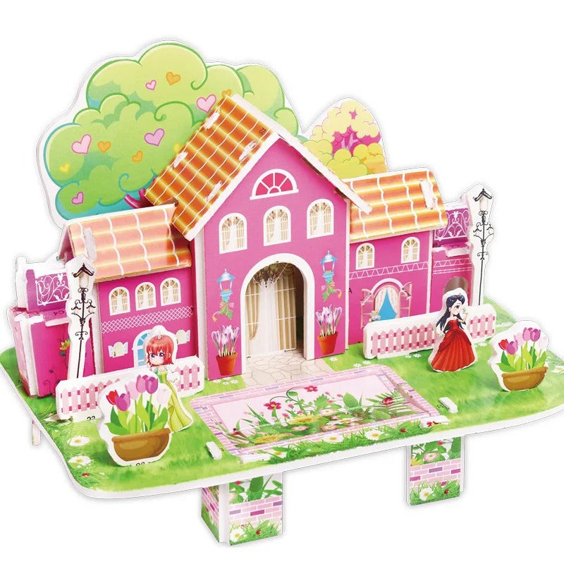 Puzzle 3D Cartoon Casa e Castello  Giocattoli Educativi Fai da Te