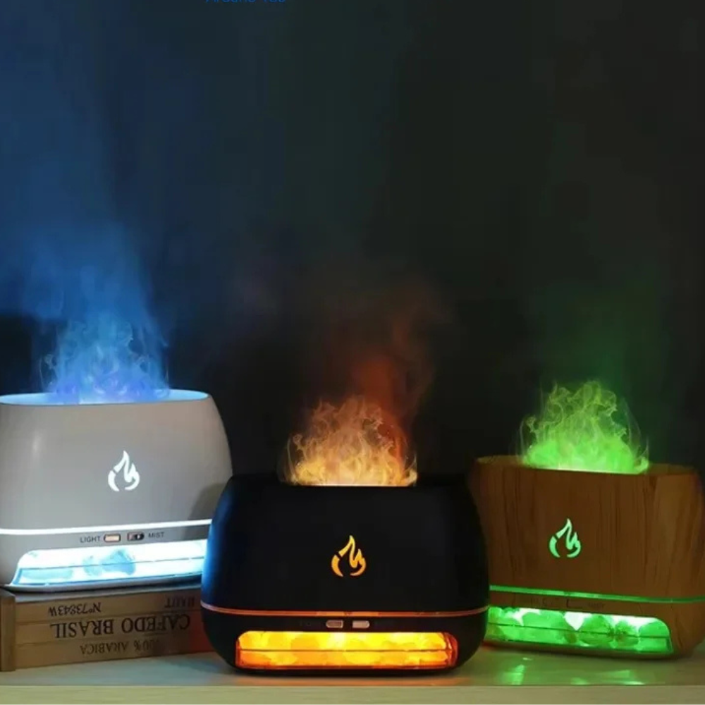 <tc>Flame Effect Aroma Diffuser with Relaxing LED Lights</tc>