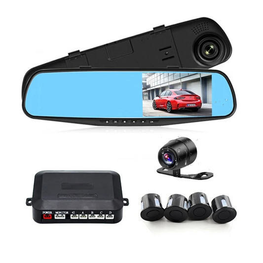Specchietto Ultra Moderno 4,3” ™ | Doppia Telecamera Integrata per Sicurezza Totale in Auto