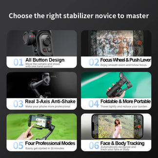 Portable stabilizer for smartphones with free filling light
