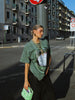 BOUNCE BACK | Maglia Verde Streetwear con Stampa Money Bite Iconica