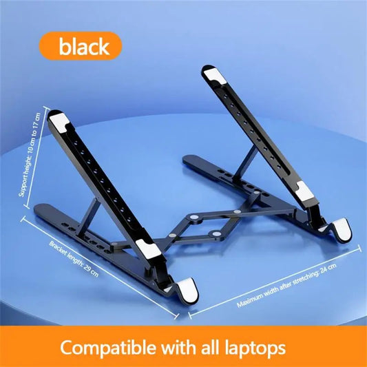 Folding support for laptop with silent fan